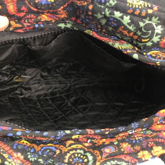 Donna Sharp purse Royal Paisley Tote Black & Multi Color plus Charm - Picture 9 of 10